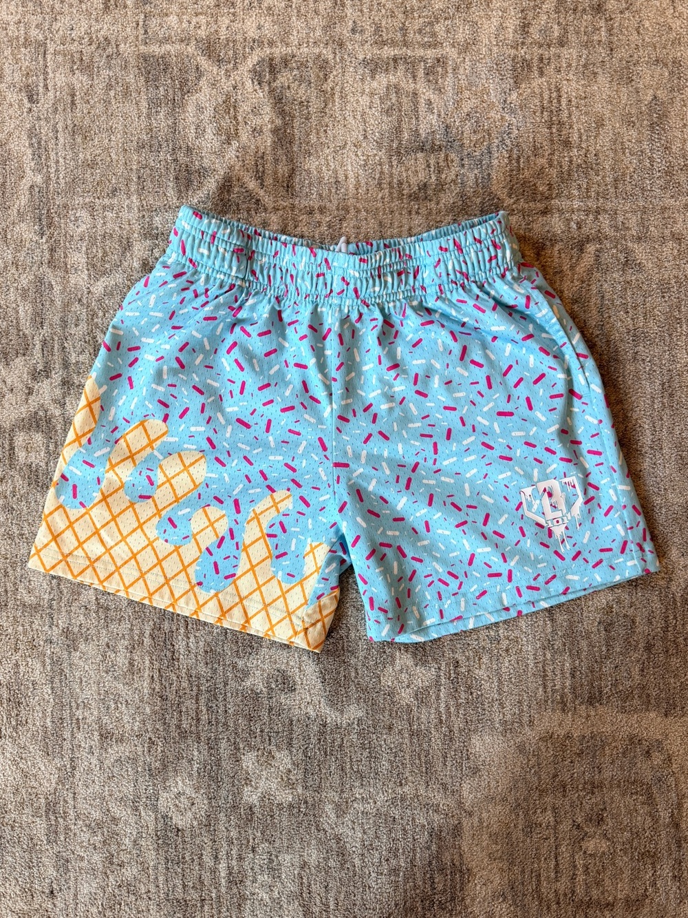 Baseball Lifestyle 101 Ice Cream Shorts kids YL Blue - Cotton Candy